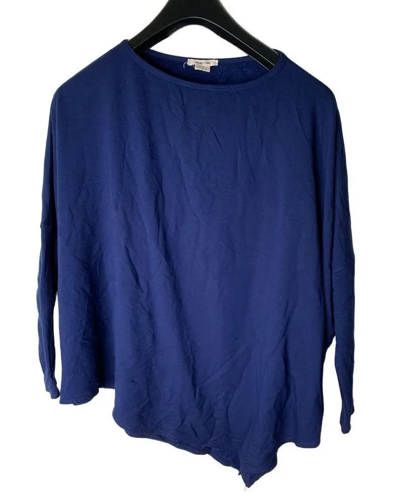 Helmut Lang Long Sleeve Top Asymmetrical Sweatshirt navy blue women’s size XS - Image 1