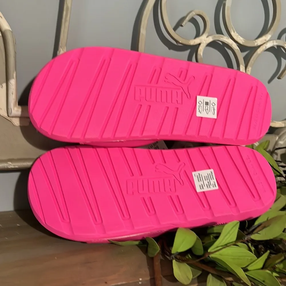 Puma Pink Slides Shower Shoes Sandals Beach Pool Womens 8 - Image 12
