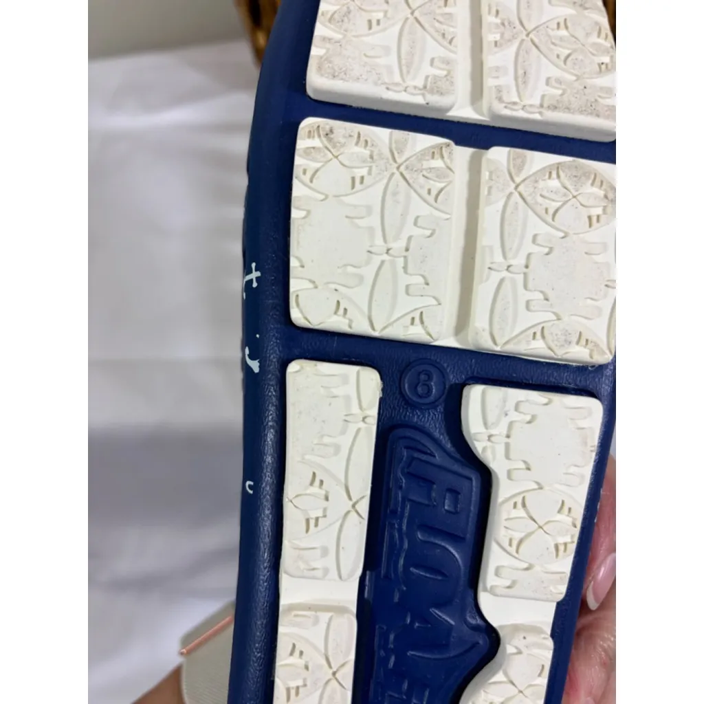 Women's Floafers Boat Shoes Blue/White Anchor Print Size 8 Blue - Image 7