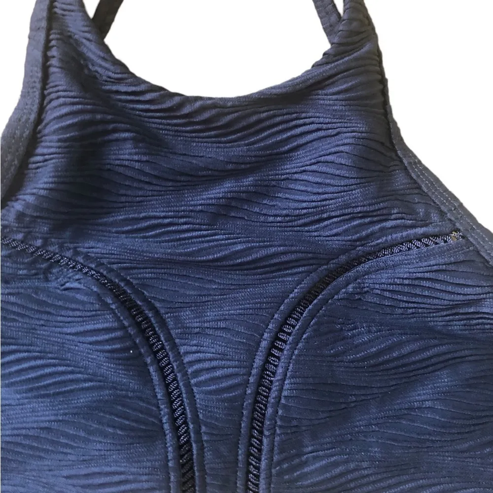 Underwood Swim Top Navy Sz. S Blue Strappy Racerback No Wires - Image 2
