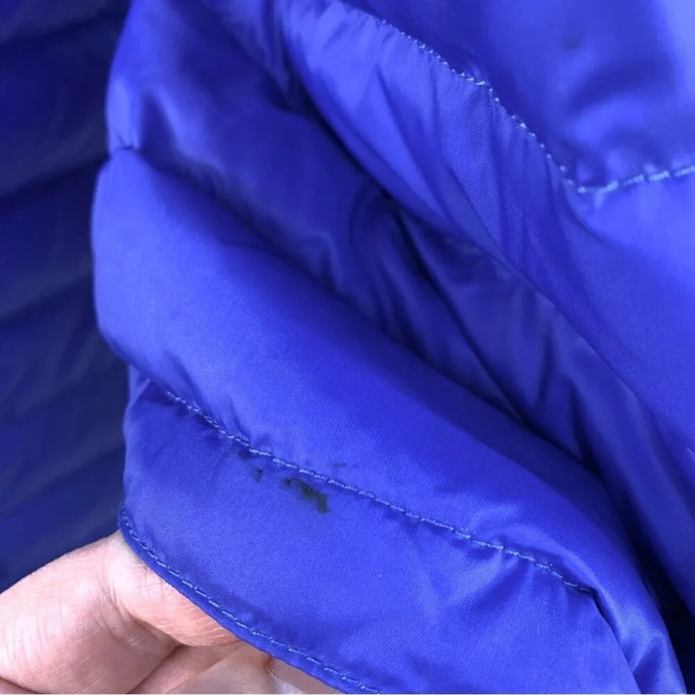 Marido Firenze | US 6 | Designer Goose Down Leather Trim Puffer Coat Jacket $590 Blue - Image 12