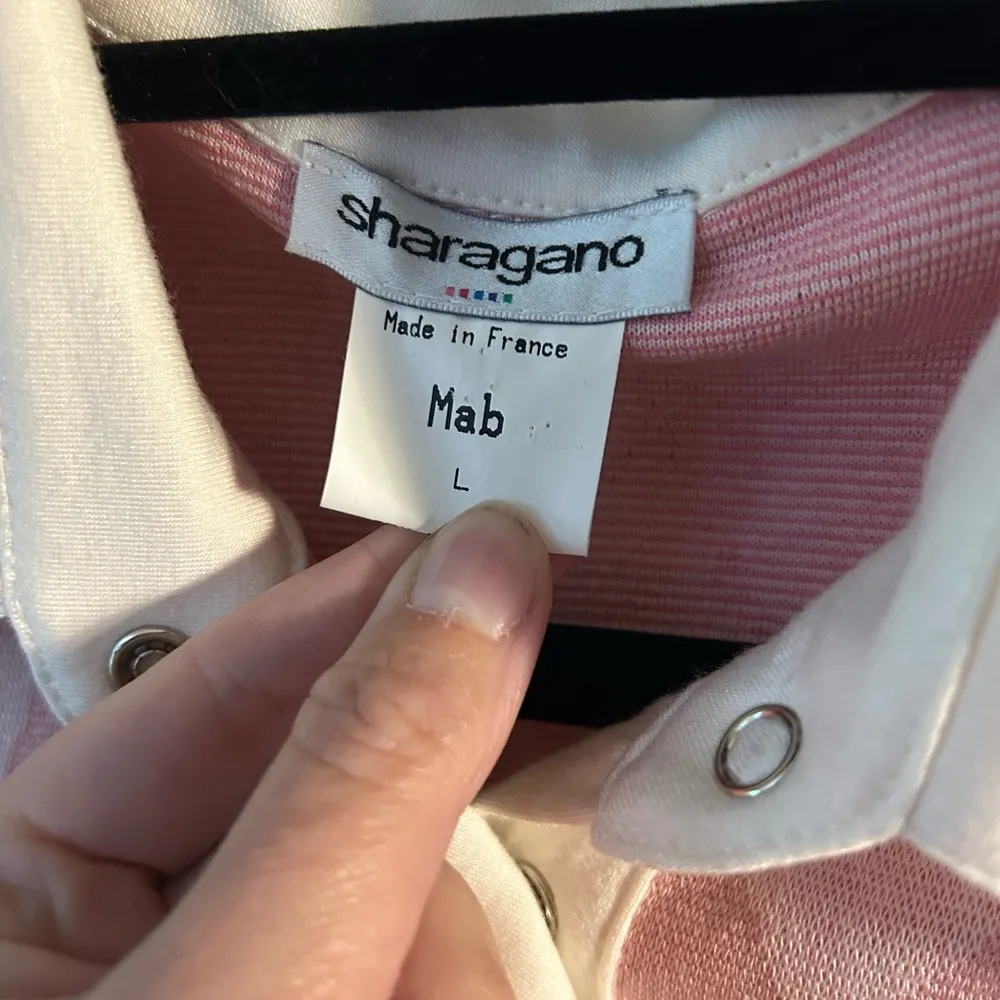 NWT Pink/White Argyle Sweater Polo Shirt | Size Large - Image 7