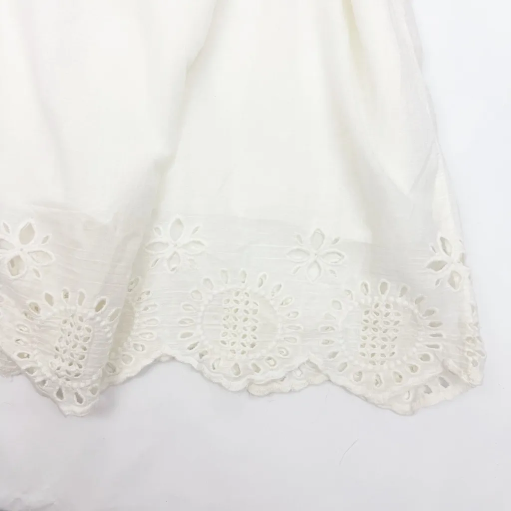 Natural Life Smocked Cotton Eyelet Midi Dress White Boho Bohemian Cottagecore - Image 11