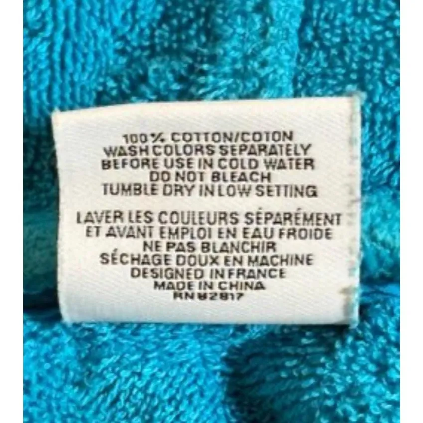 LACOSTE Blue Terry Cloth Hooded Bathrobe - Small/Medium - Image 5