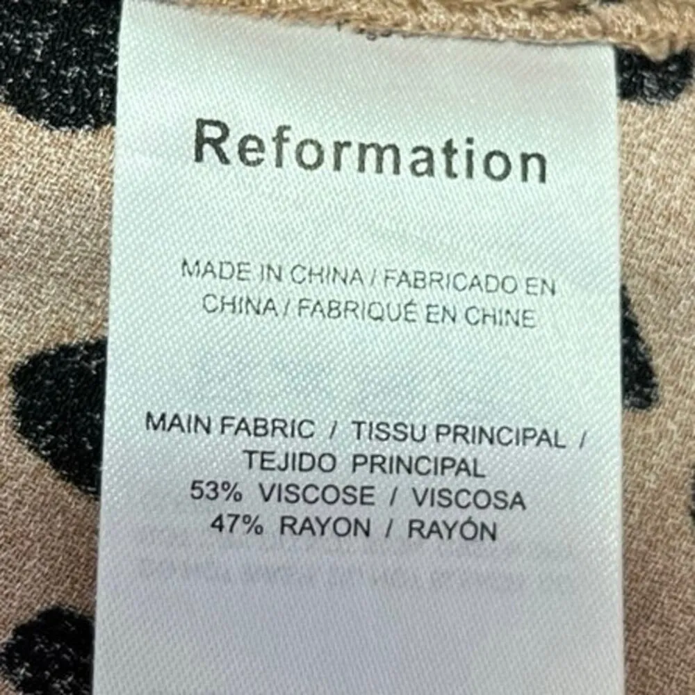 Reformation Bea Brown Silk Satin Leopard Print Midi Straight Pencil Slip Skirt 0 - Image 8