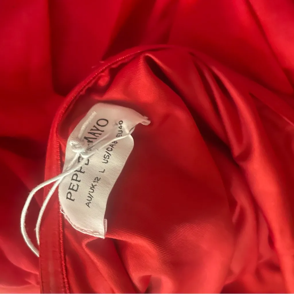 Peppermayo Vibrant Red Strapless Dress - Image 4