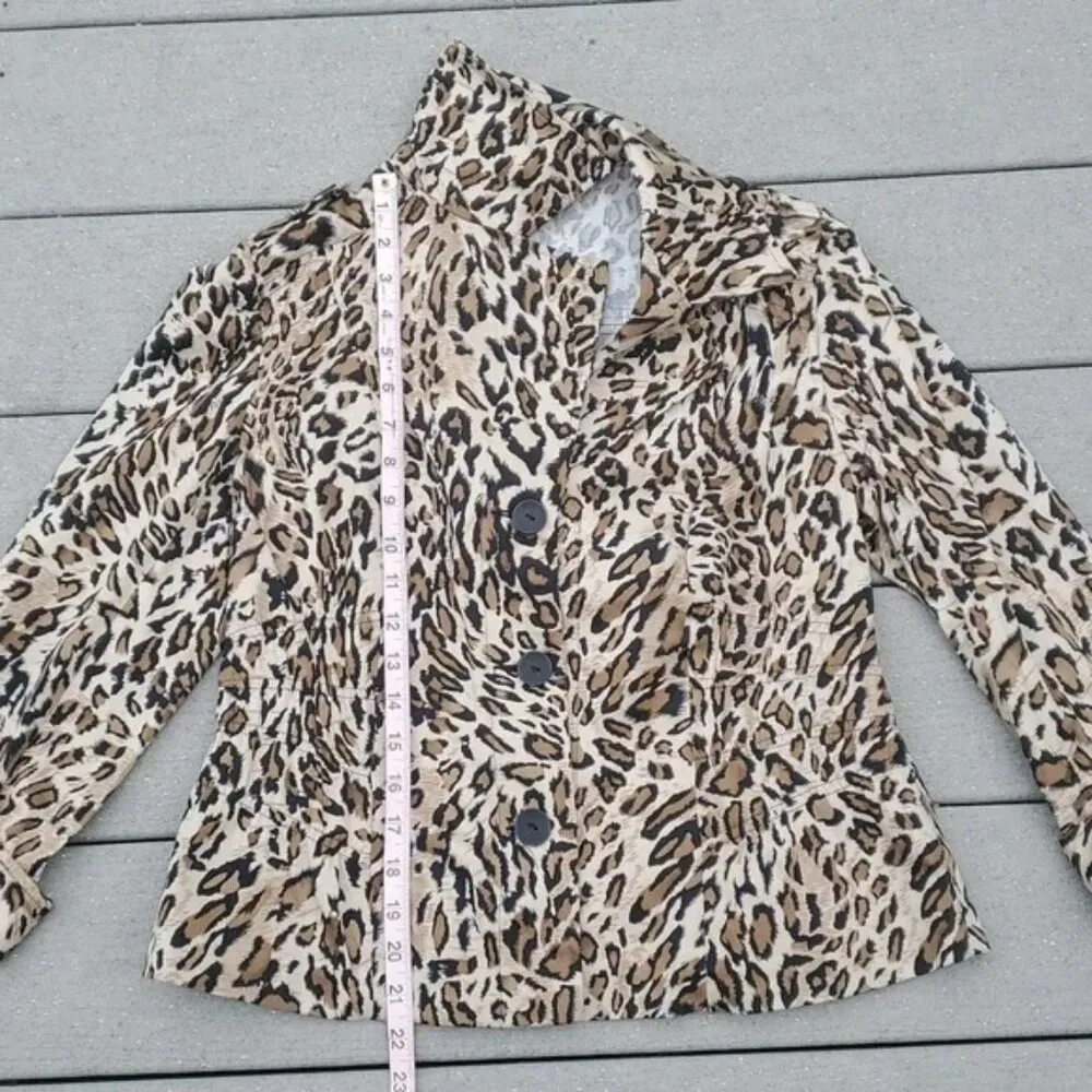 Sunny Taylor Animal Print Lightweight Blazer Jacket Black Size M - Image 9