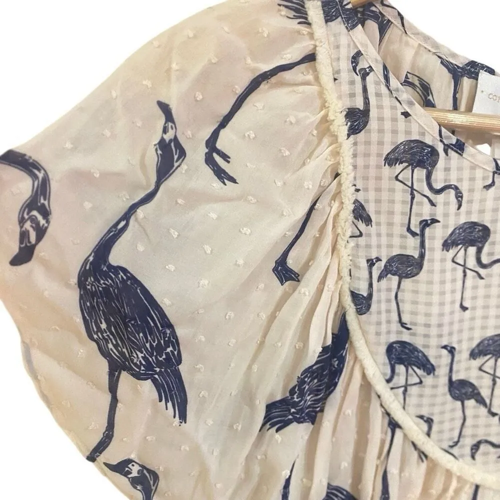 Corey Lynn Calter Anthropologie wild flamingo top size small Blue - Image 5
