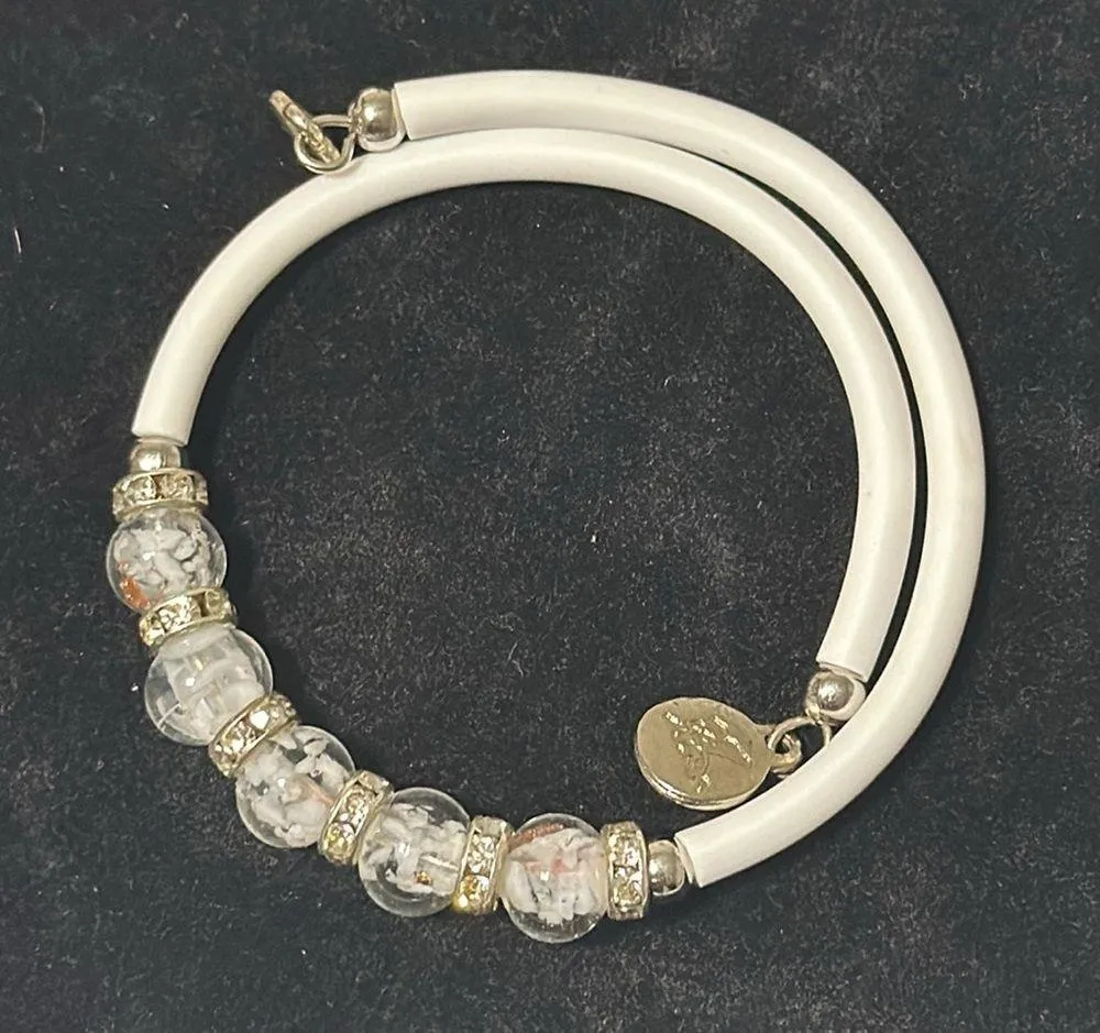 🇮🇹 Murano Glass Beads Memory Wire Bracelet OS - Image 2