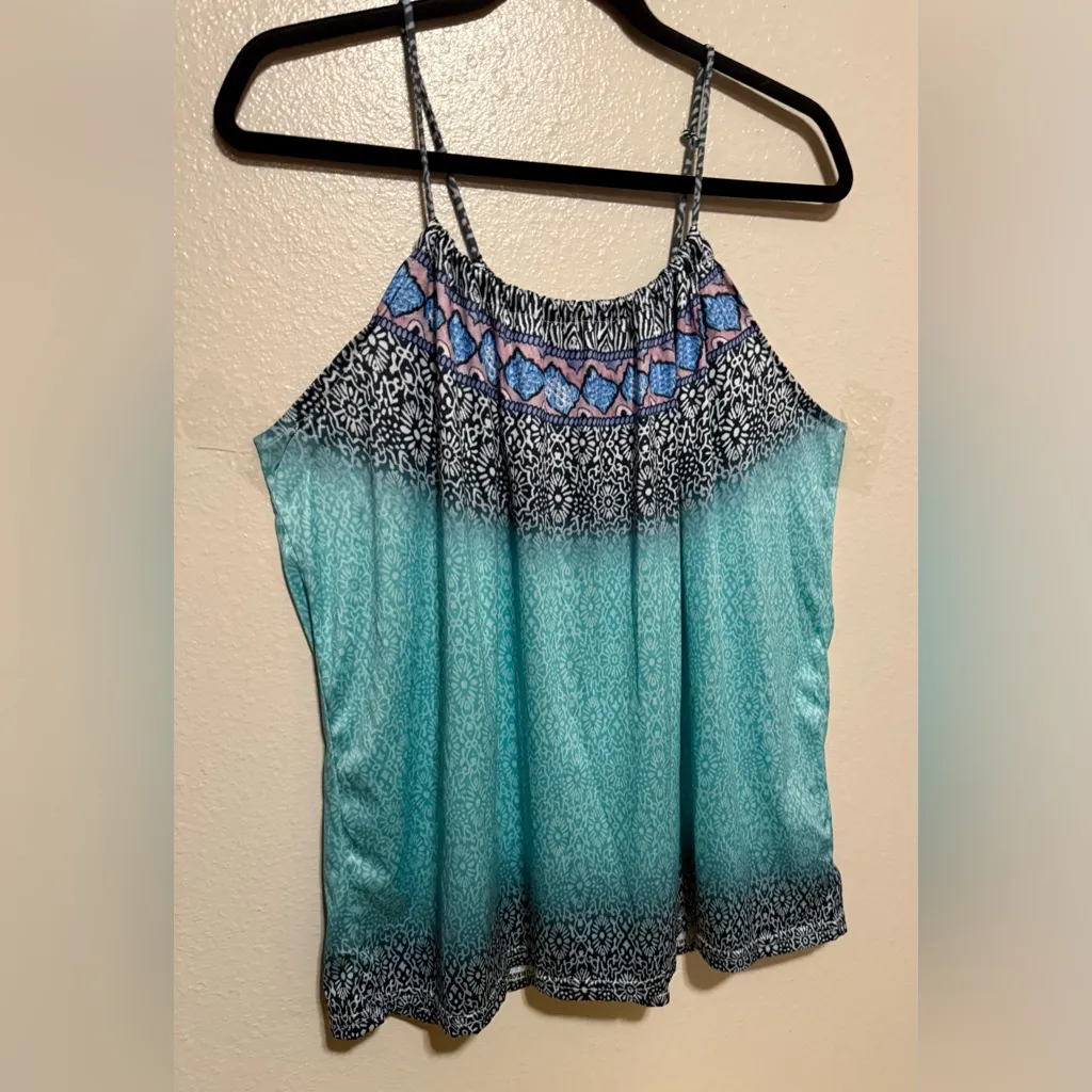 Super Cute Silky Summer Tank Top | Shirt Blue Size L - Image 3