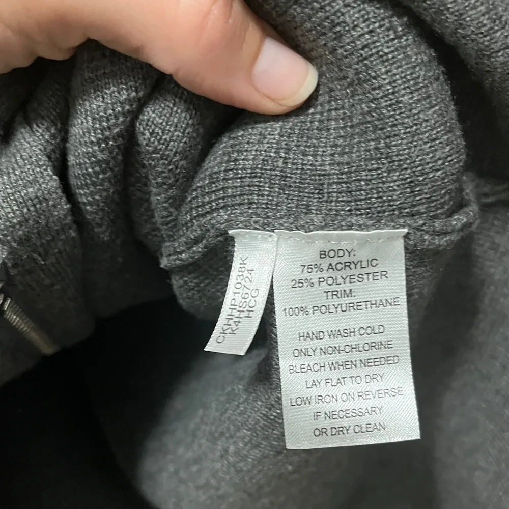 Calvin Klein Long Line Zip Sweater Faux Leather Accents - Image 4