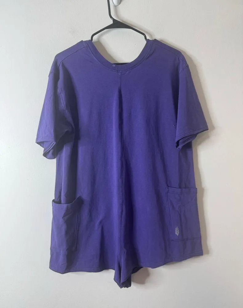 New Free People Movement Hot Shot Tee Romper Purple XS Dark Amethyst - Image 3