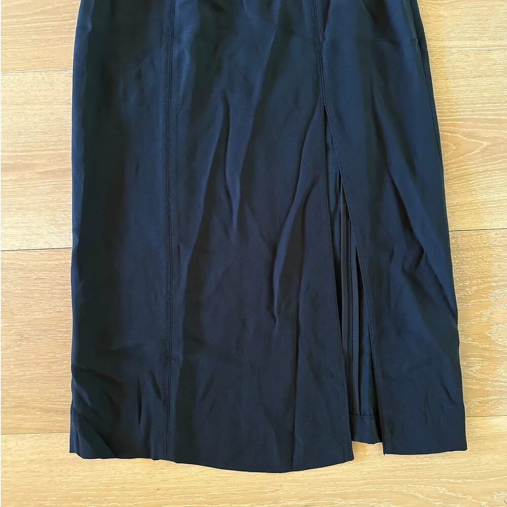 J Crew - Invite Crepe Bustier Midi Dress with Slit in Black - Image 2