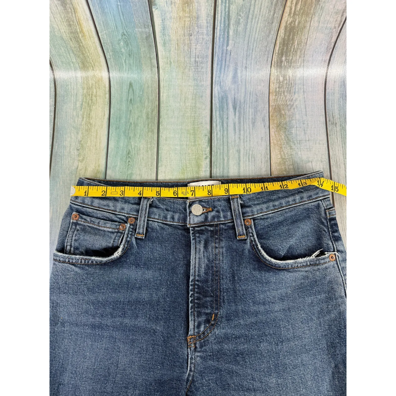 AGOLDE Willow Jeans Organic Cotton Size 26 Fray Hem Denim Mid Rise - Image 7