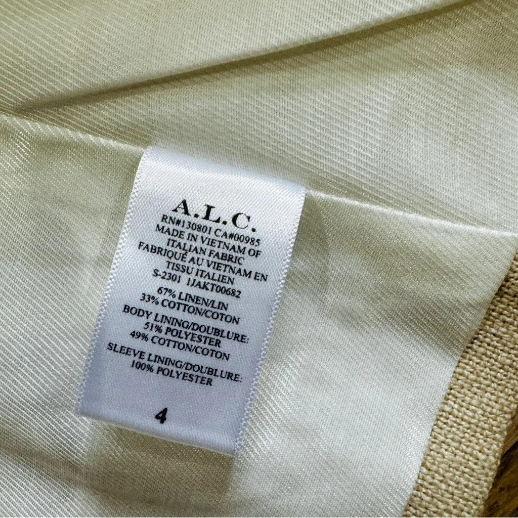 A.L.C. linen and cotton River Crop Double Breast Blazer in barely beige NEW - Image 8