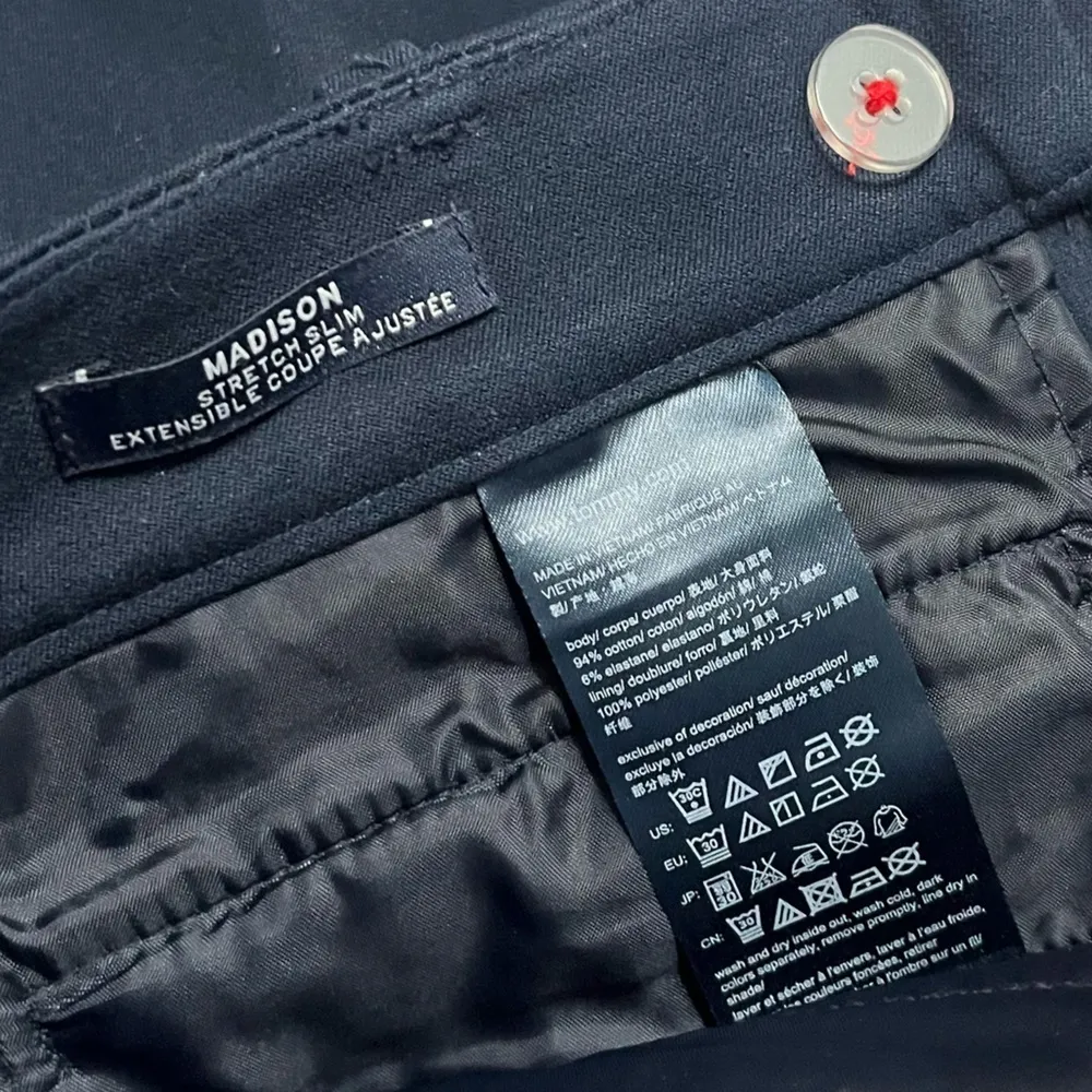 Tommy Hilfiger • Navy Blue with Black Trim Madison Stretch Slim Trousers - Image 5