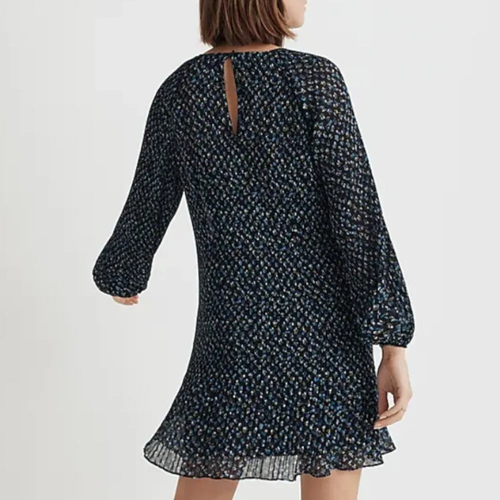 NWT Madewell Crinkle Georgette Mini Dress in Blue Floral NO123 - Image 14
