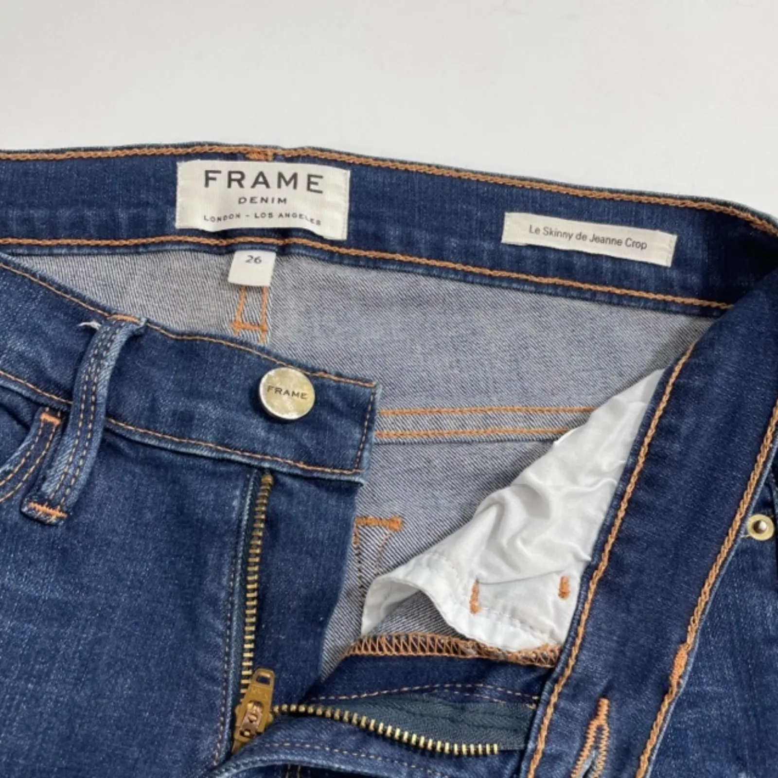 Frame Le Skinny de Jeanne Crop‎ Jeans Size 26 Denim Blue in Latigo Canyon - Image 5