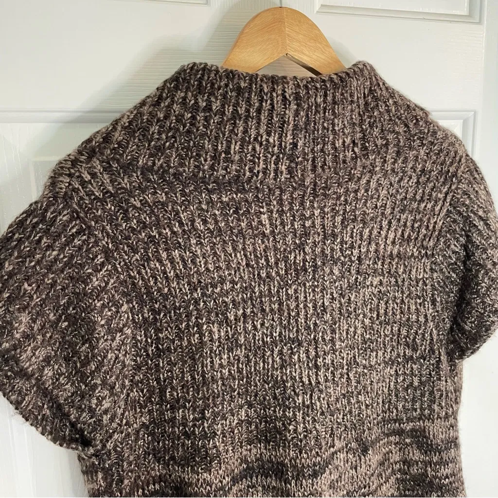 NEW Cato Dark Brown Knit Short Sleeve Shawl Collar V-Neck Cardigan Size XL - Image 6