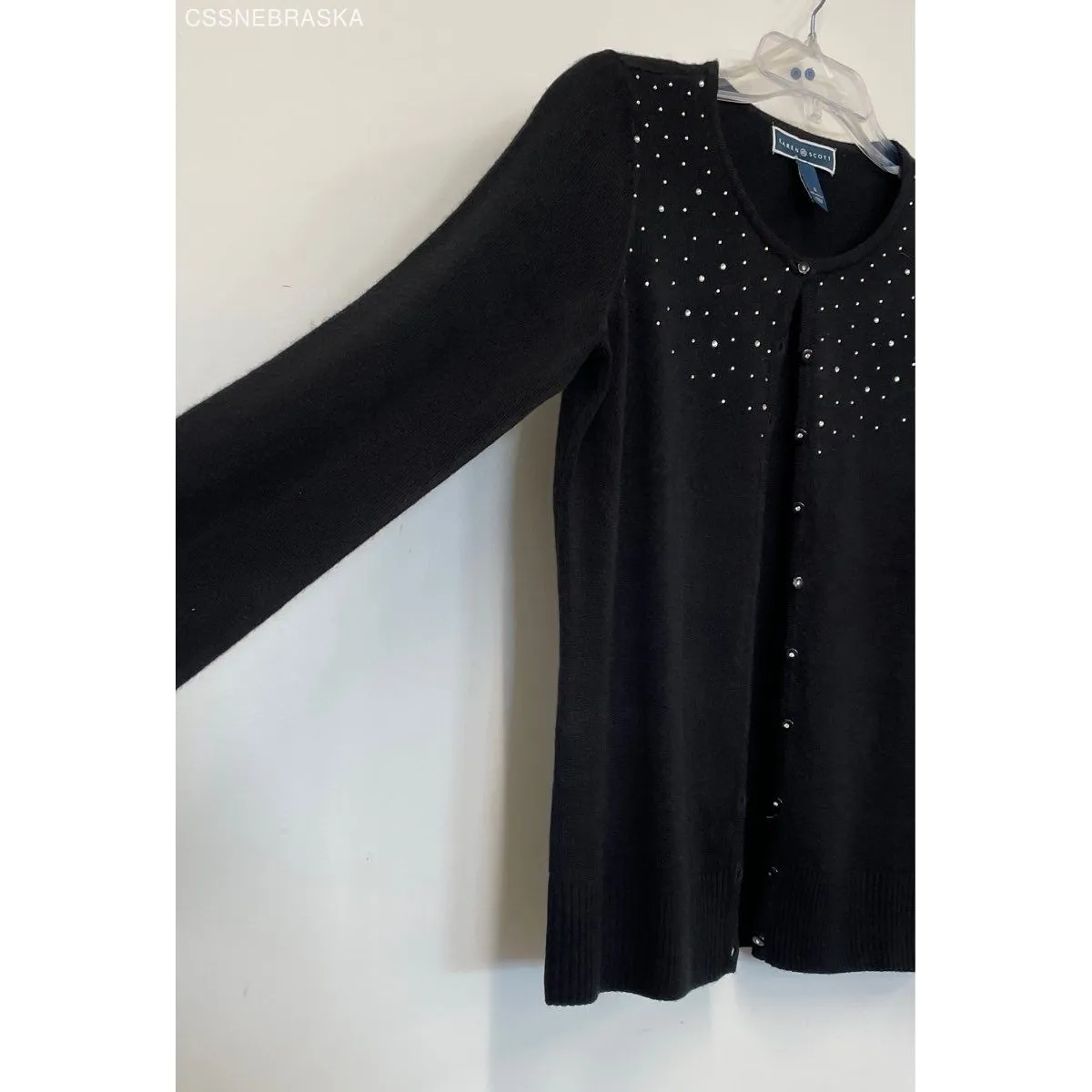 Karen Scott Black luxsoft button Up Black cardigan - Size S - Image 5