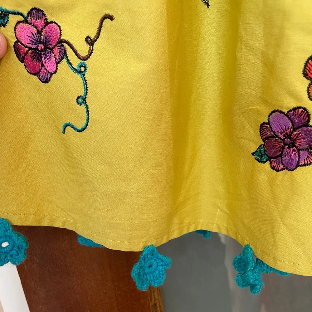 Dress the Population Women A-Line Floral Embroidered Celadon Flowy Skirt -8 - Image 3