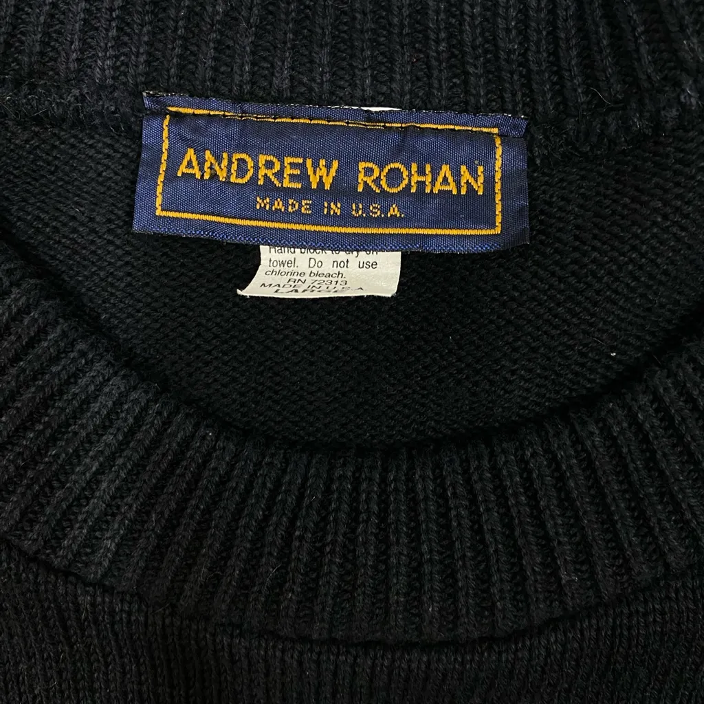 Vintage Andrew Rohan Black Rhinestone Tinkerbell “Believe in the Magic” Sweater Size L - Image 5