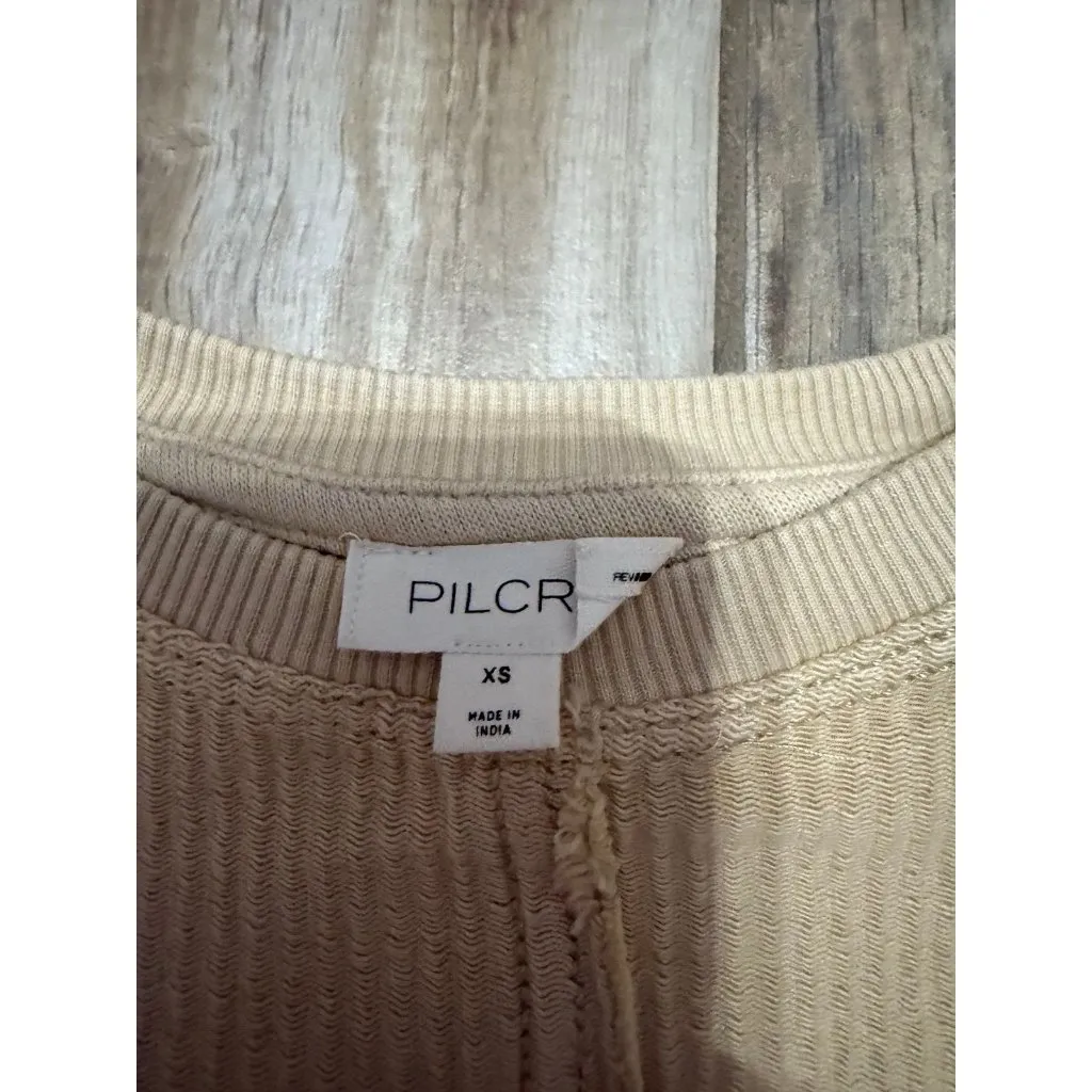 Anthropologie Pilcro Short - Sleeve Ruffled Fringe Sweatshirt Top - Image 4