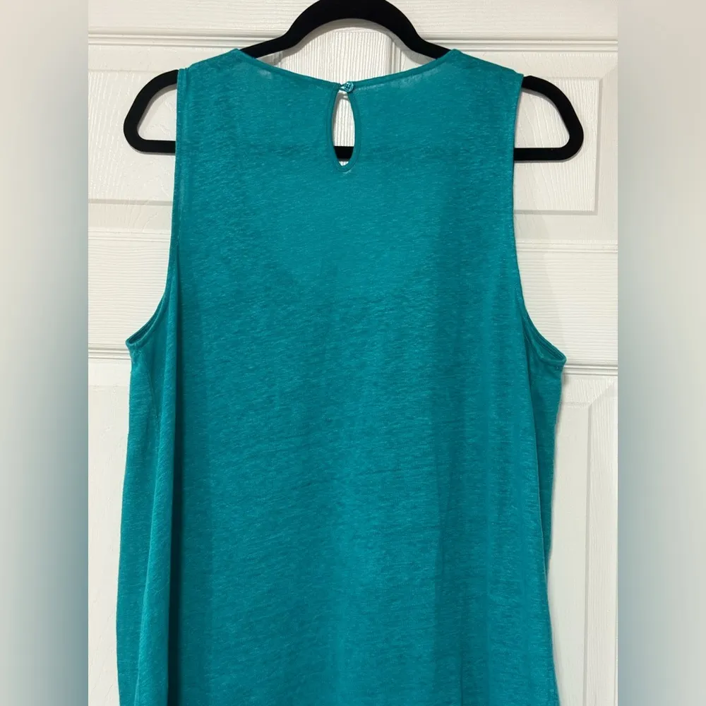 Sundance Women's Sinatra 100% Linen Tank Shirt Dress
Embroidered Midi Dress Sz L Blue Size L - Image 7