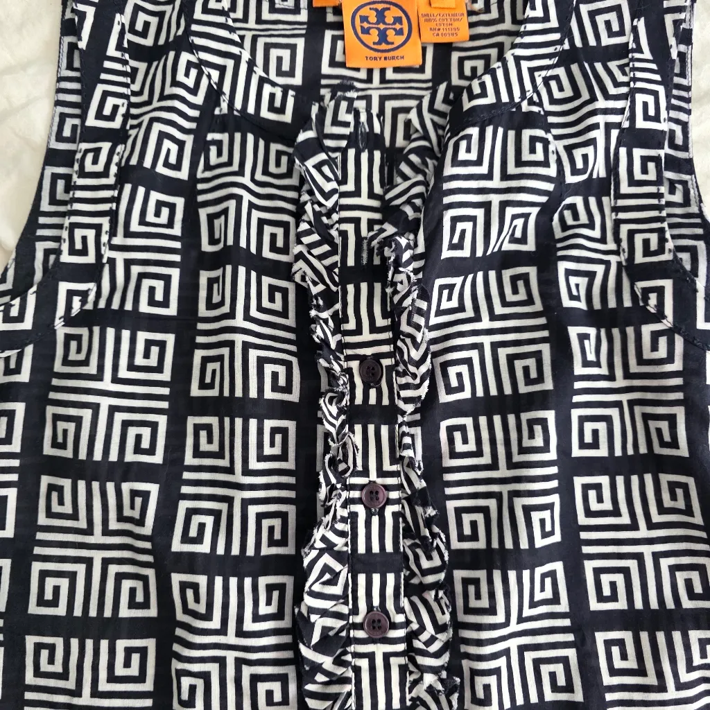 Tory Burch Ruffled Sleeveless Blouse 0 - Image 4