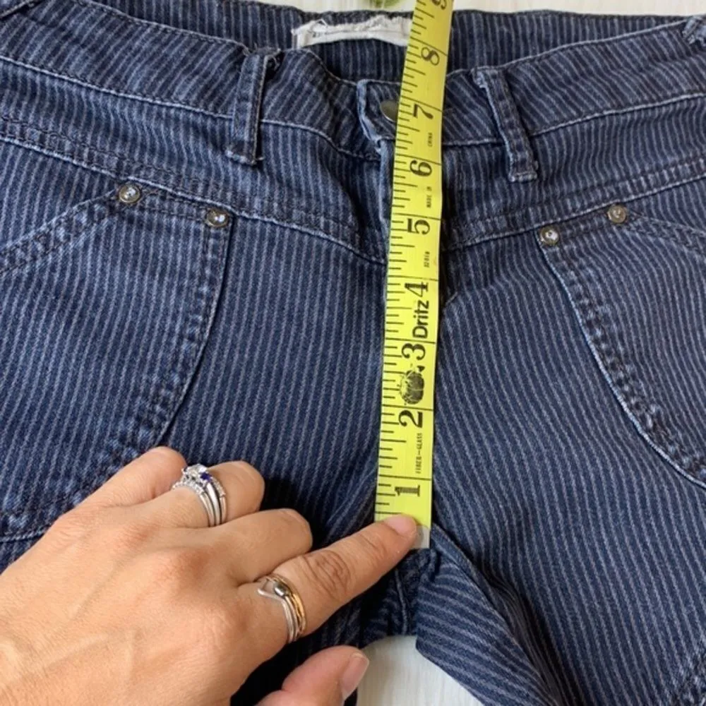 Free People Blue Pin Stripe Low Rise Skinny Jeans Size 26 - Image 10
