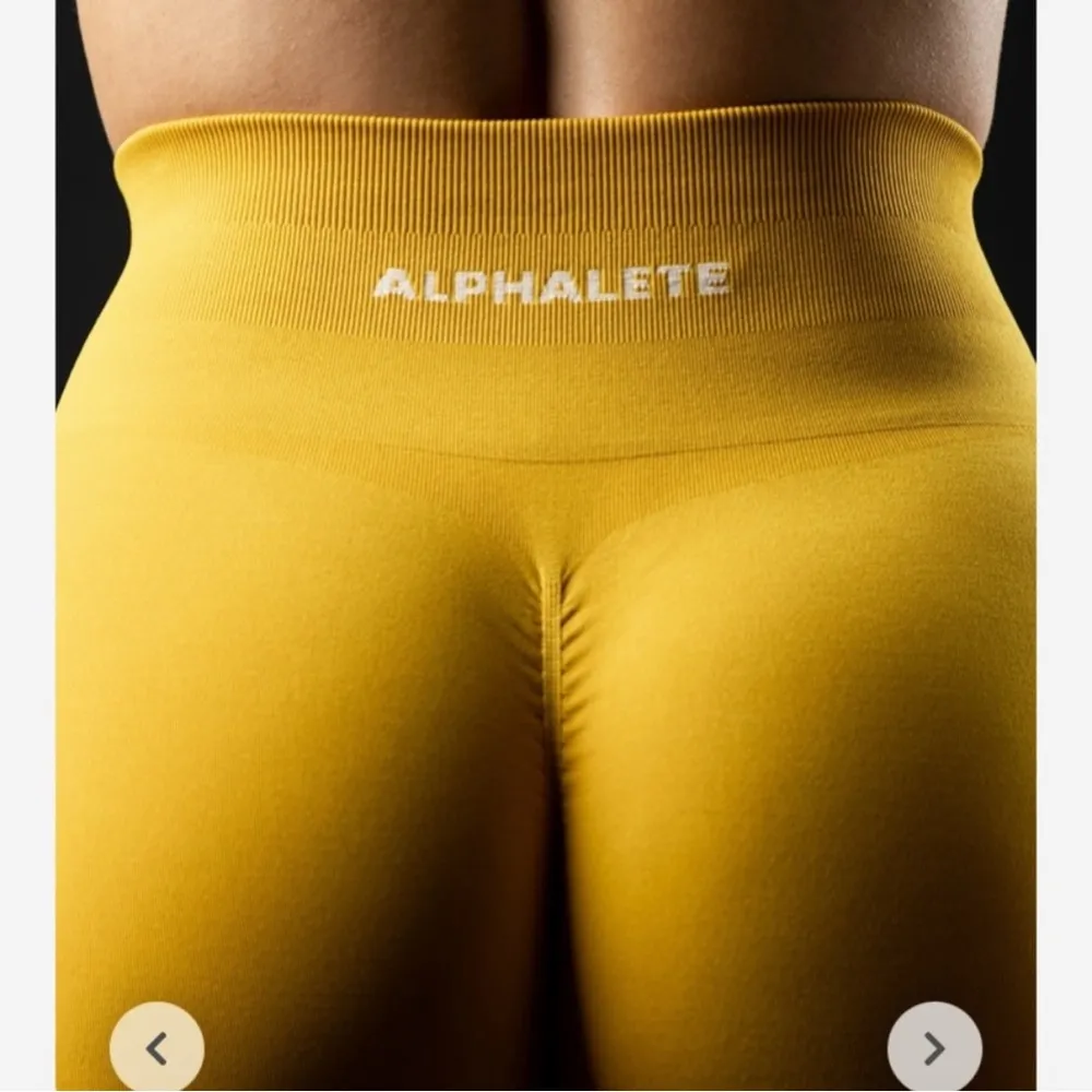 Alphalete Amplify Leggings Seamless High Rise Scrunch Golden Hour Yellow Small - Image 5