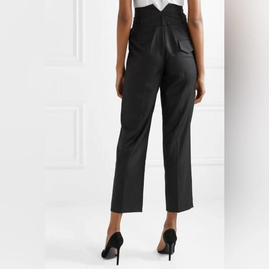 Fleur du Mal Tuxedo Pleated High Waisted Notched Pants Trousers in Black Size 2 - Image 2