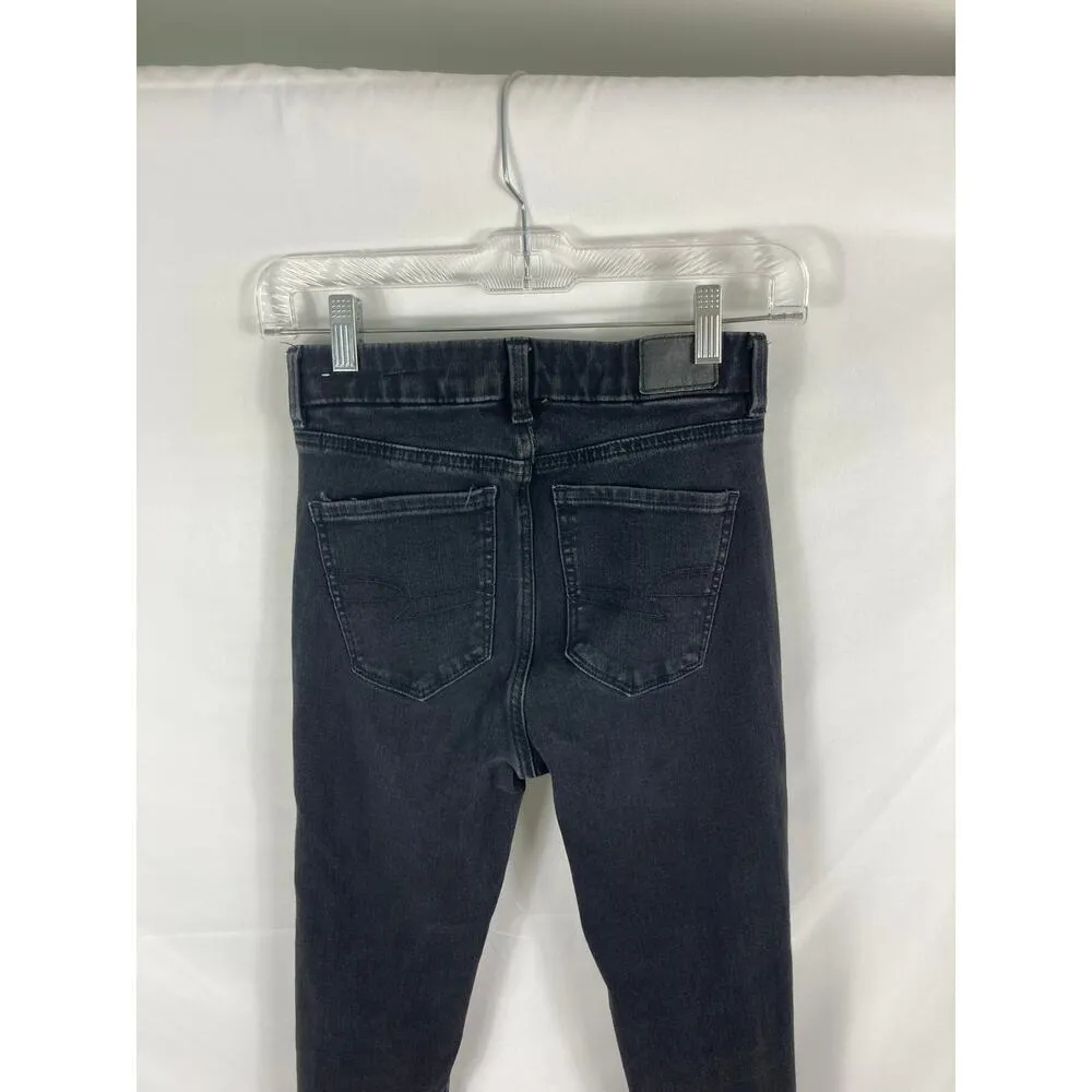 American Eagle The Dream Jean Distressed Curvy Super Hi Rise Jegging Size 0 R - Image 5