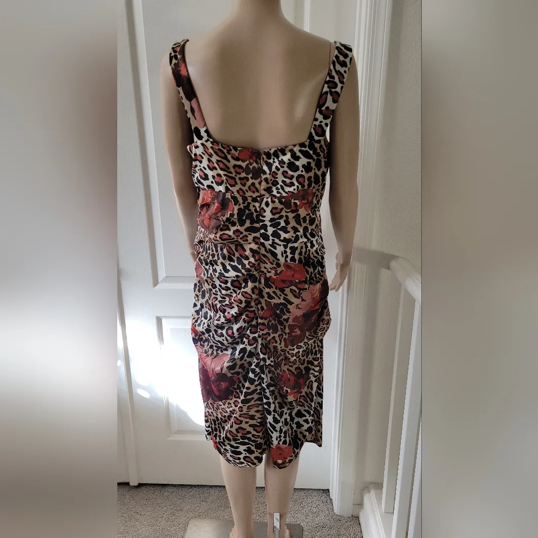 Signature By Sangrita Animal Print Dress Size 12 Brown - Image 5