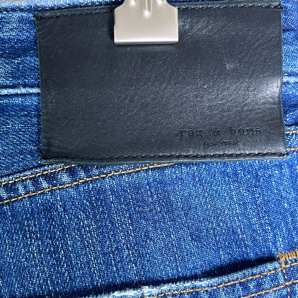 Rag & Bone Women Rosa Mid Rise Jean 28” Distressed Raw Hem Embroider Heart Patch - Image 16