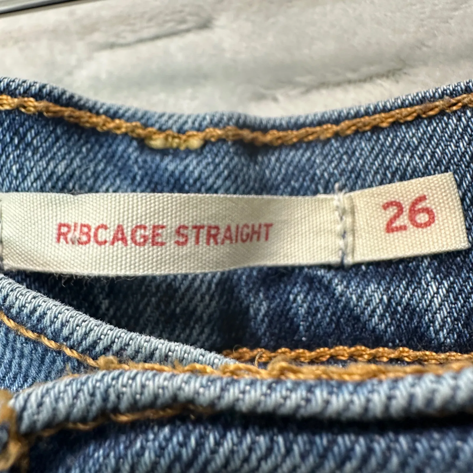 Levi's Ribcage Straight Jeans Womens Sz 26 Blue Wash Waterless Heritage Capsule - Image 5