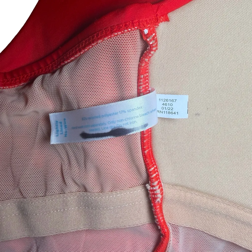 Cacique Red One Piece Swim Suit Size 12 grommet lace-up no wire - Image 9