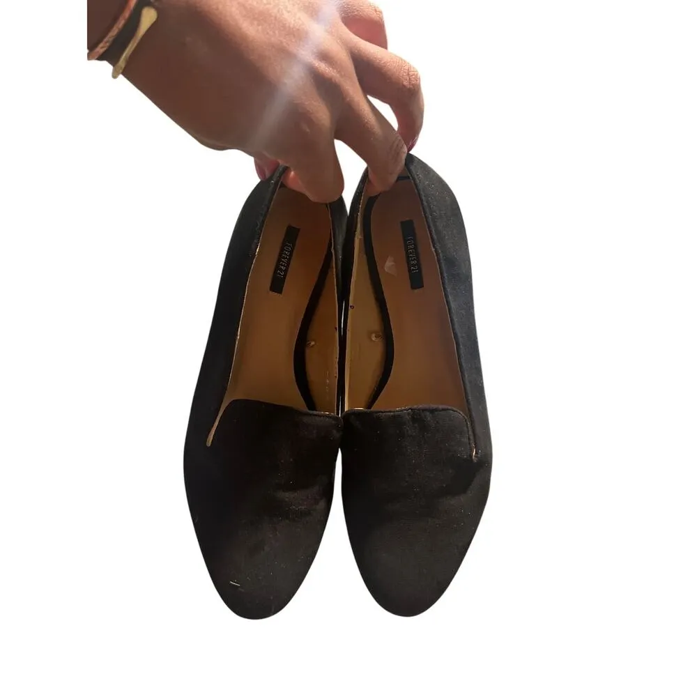 Forever 21 faux suede flats - Great Condition black flats womens size 10 - Image 6