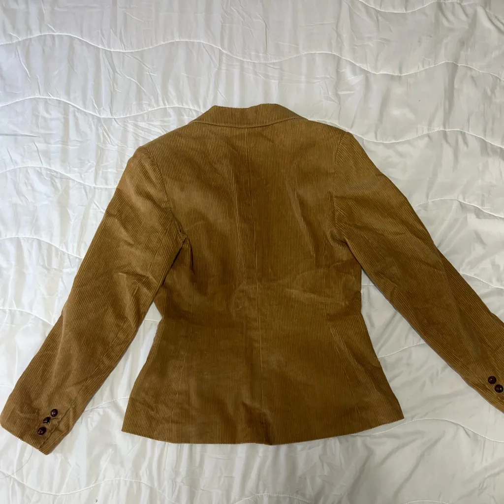Brown Corduroy Women's Blazer Size M - Image 6
