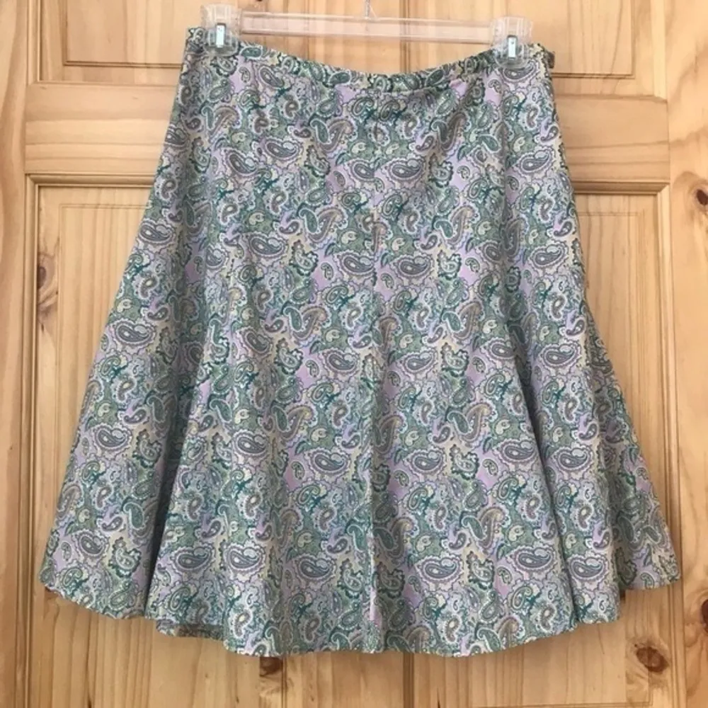 𝅺Villager Liz Claiborne pastel Paisley Print A-line Skirt Size 12 - Image 10
