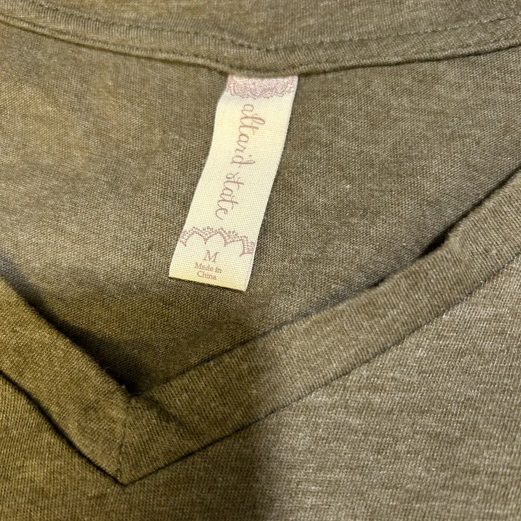 Altar'd State Olive V-Neck Twist Tee - Image 5