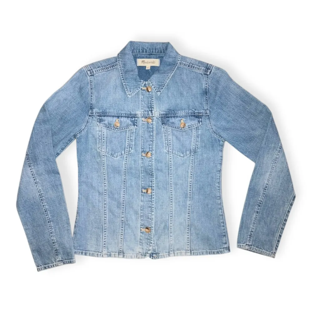 Madewell Womens Blue Shrunken Button-Front Shirt - Image 3