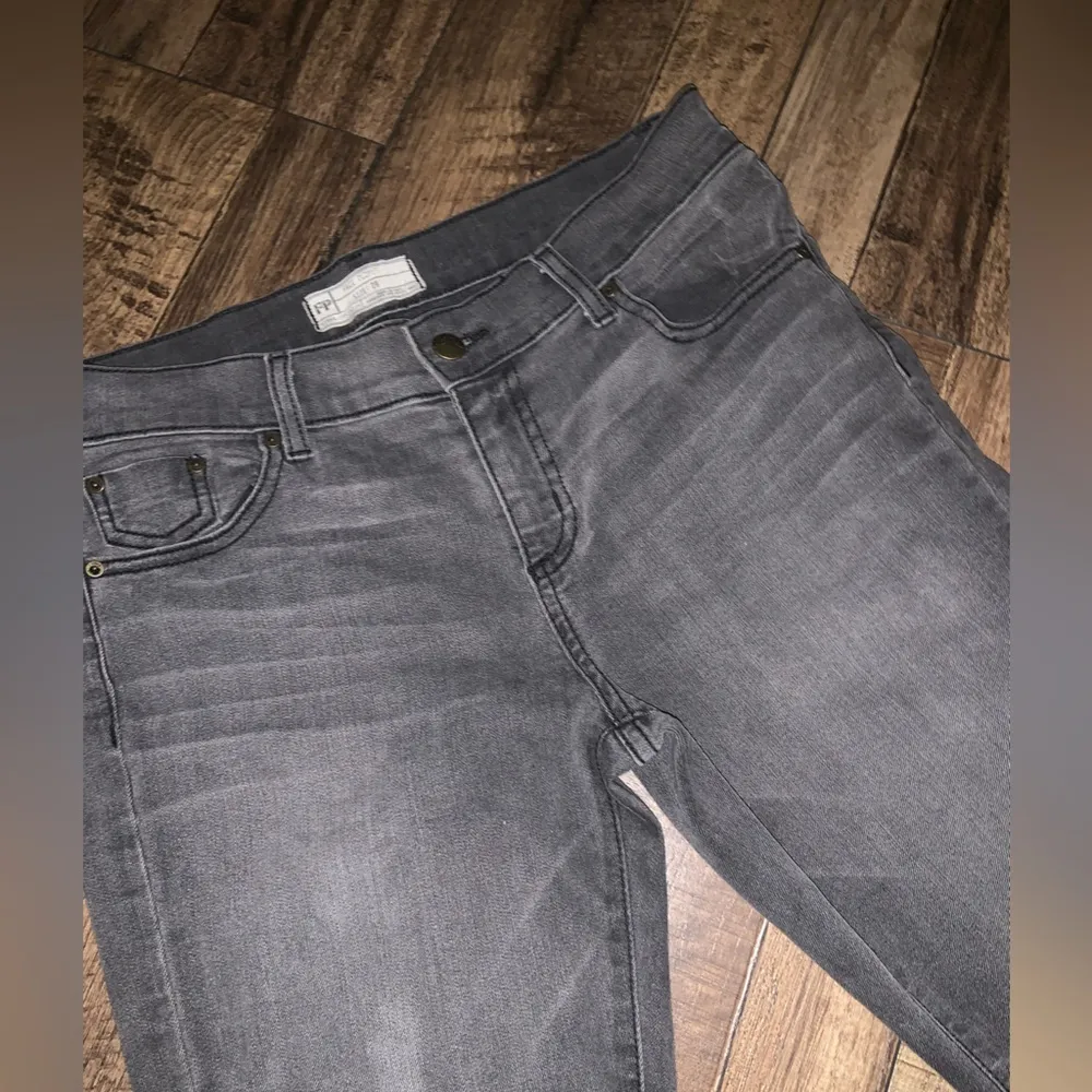 Free people wide leg bell bottom denim spring  grey black we the free boho jean - Image 3