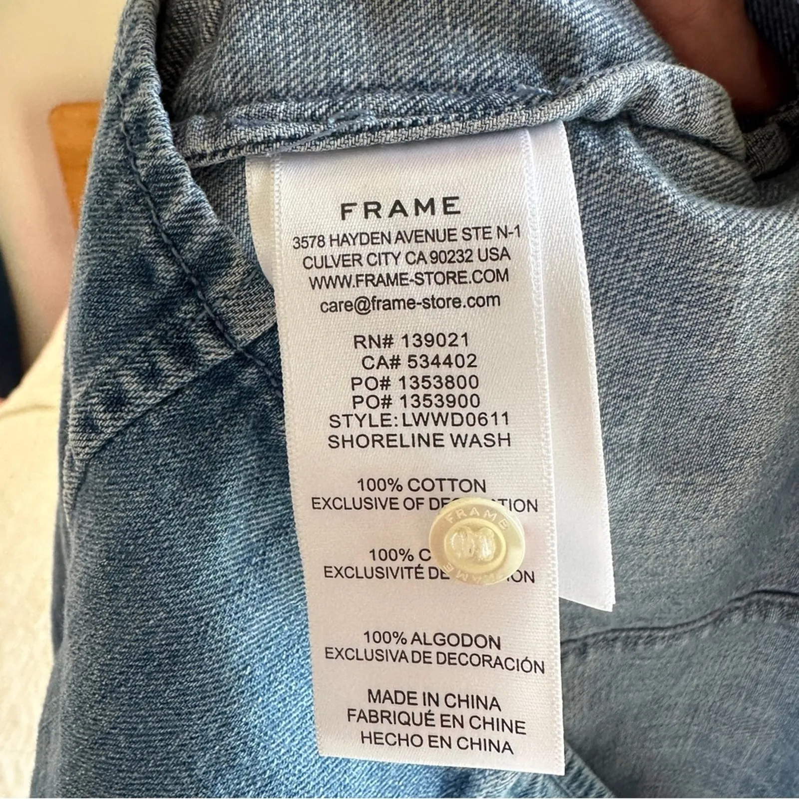 Frame Panelled Denim Dress Large - Image 7