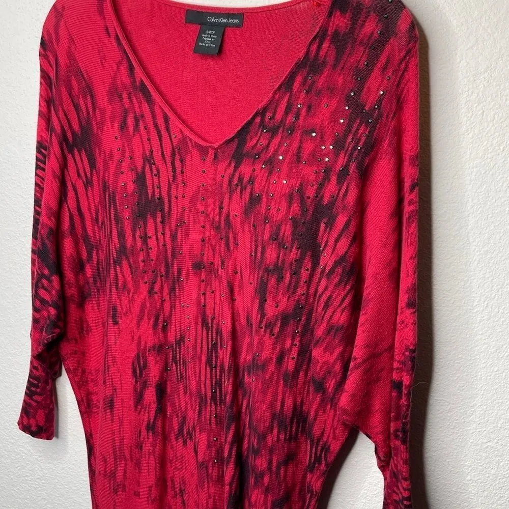 Calvin Klein Jeans‎ Sweater Dress Red Black - Image 4