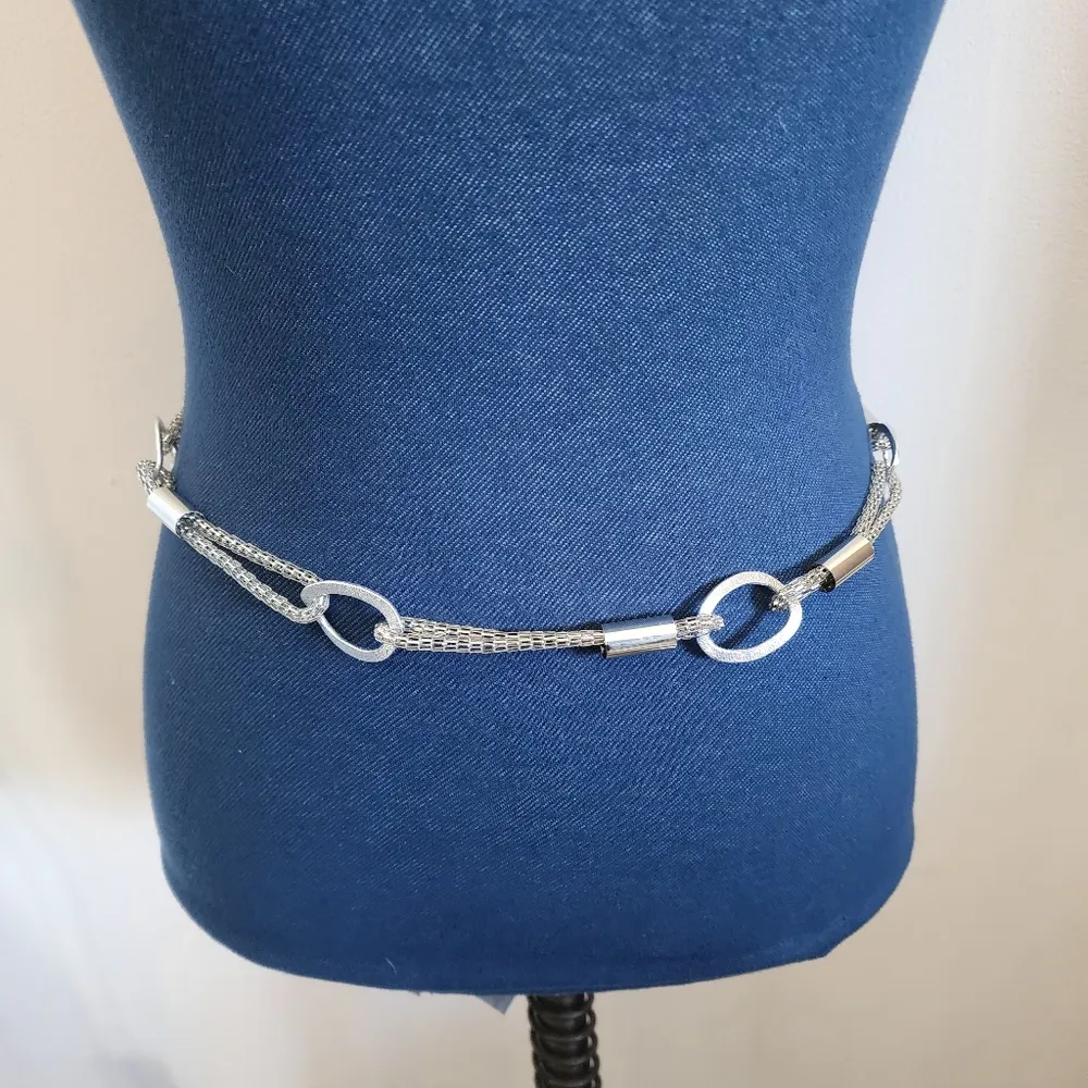Silver Mesh Loop Chain Adjustable Belt - Image 2