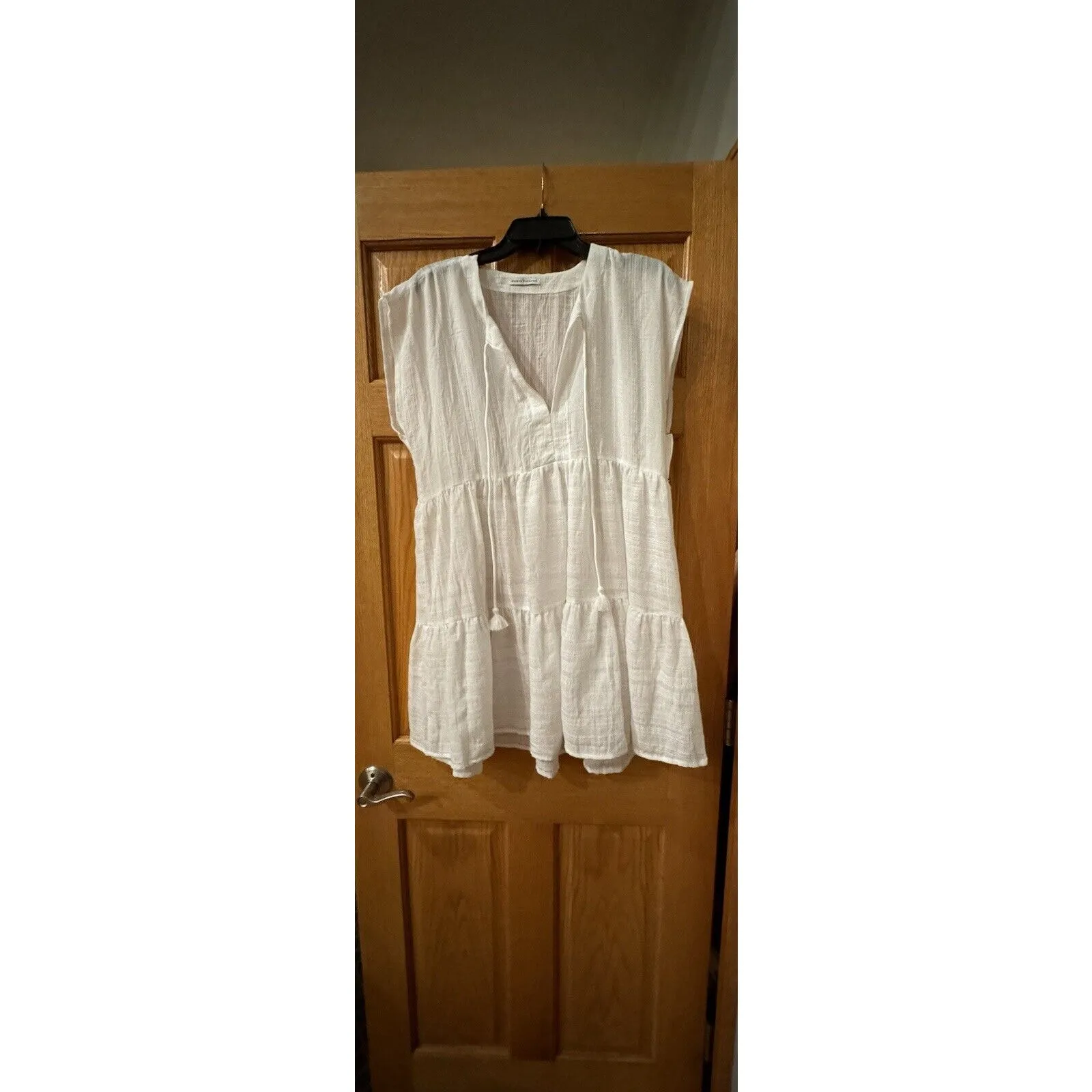 ROBIN PICCONE Women's Fiona Flouncy Cover Up Dress Size M- White NWOT - Image 4
