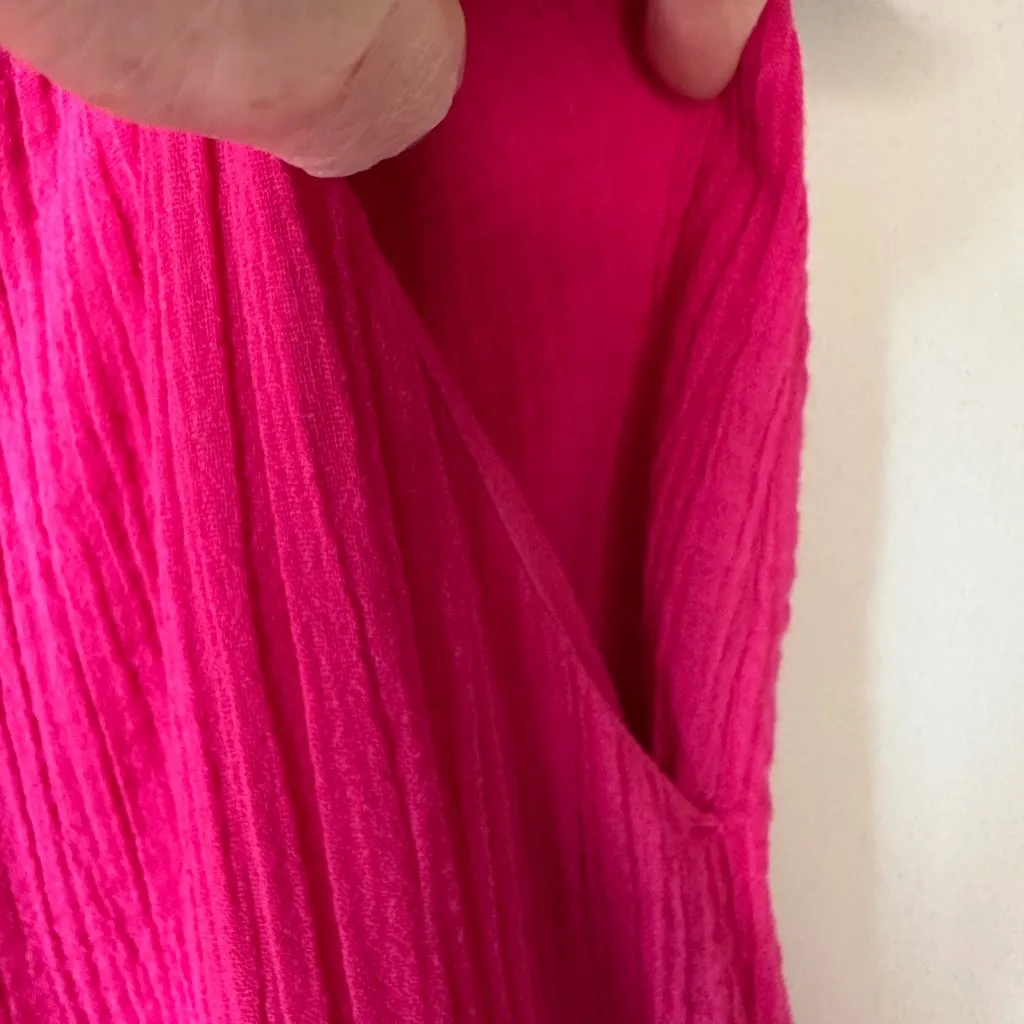 NWOT Soft Surroundings Khulani Pink Wide Leg Gauze Pants Size Large Lightweight - Image 4