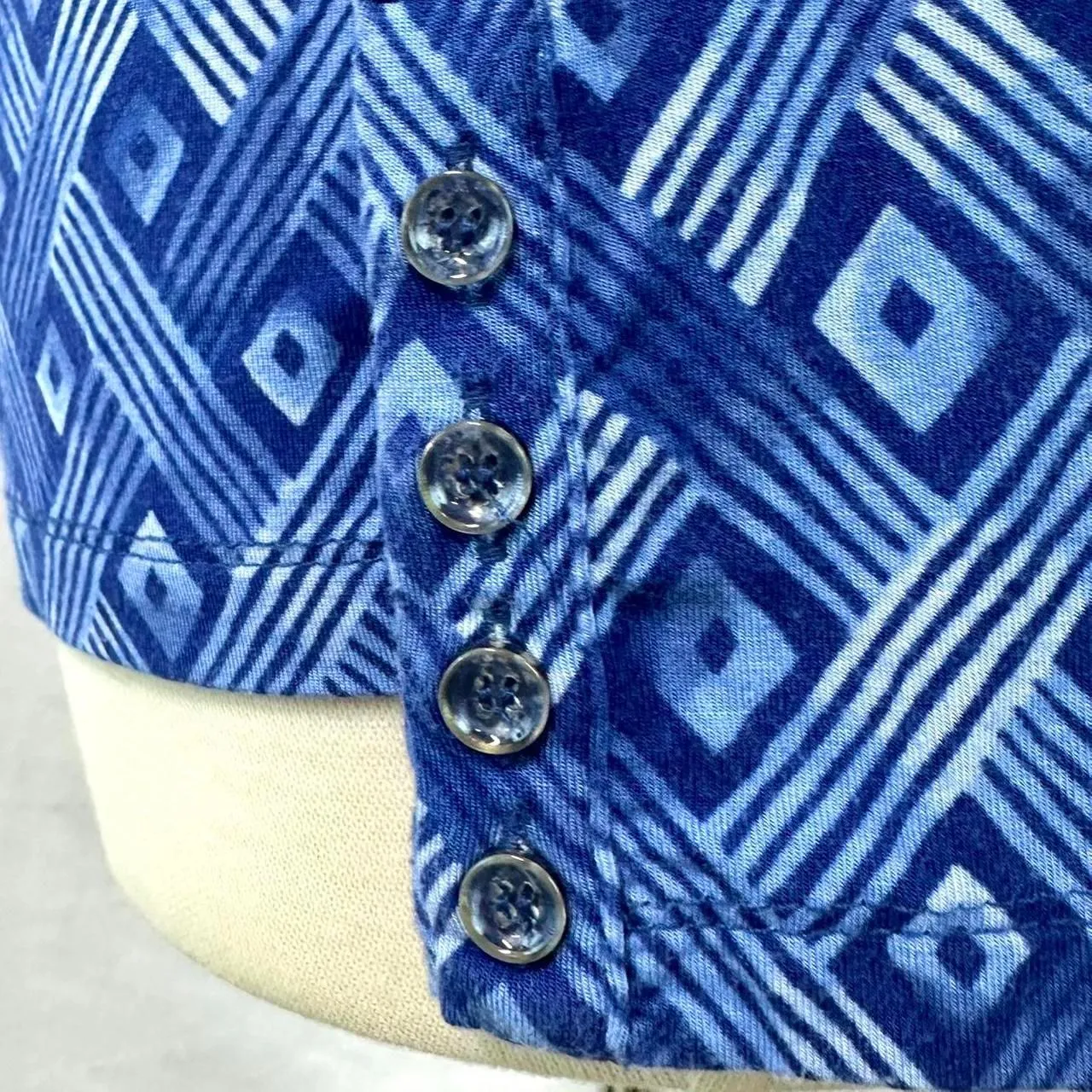 J. MCLAUGHLIN Jana Top Modal Blue Geometric Print Long Sleeve Pullover Stretch M - Image 5