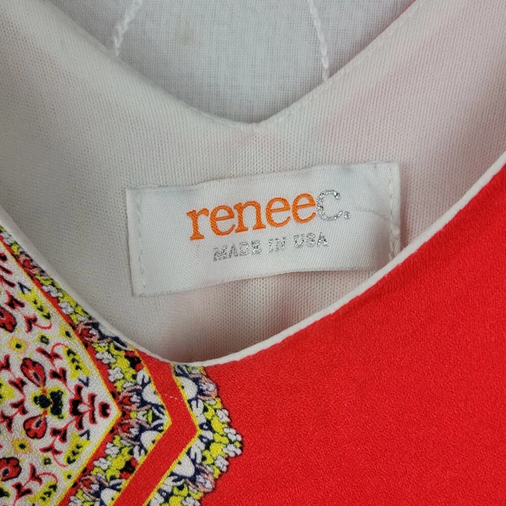 Renee C. Womens Shift Dress Size L Red Bandana Print Spaghetti Strap Scoop Neck - Image 2